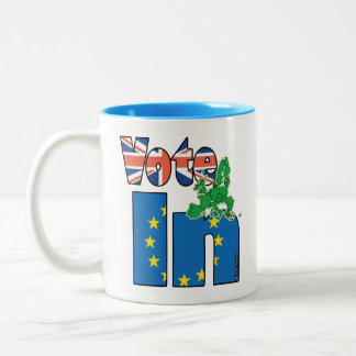 Caneca De Café Em Dois Tons Do voto UE dentro (permaneça) - - referendo