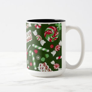Caneca De Café Em Dois Tons Doce candi natalino Mug