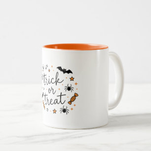 Caneca De Café Em Dois Tons Doce ou Travessura Doces de Halloween