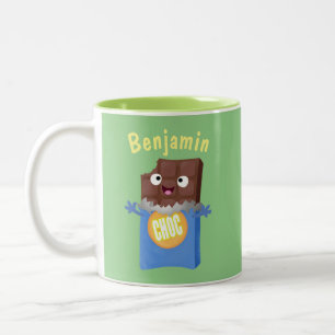 Caneca De Café Em Dois Tons Doce personagem de desenho animado de barra de cho