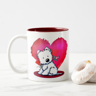 Caneca De Café Em Dois Tons Doce Westie no Dia dos Namorados