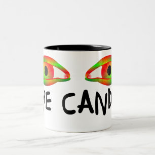 Caneca De Café Em Dois Tons Doces do olho