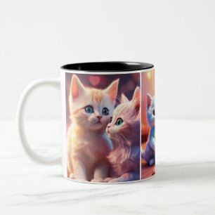 Caneca De Café Em Dois Tons Doces sonhos" "Companheiros KittenClássica Mug, 11