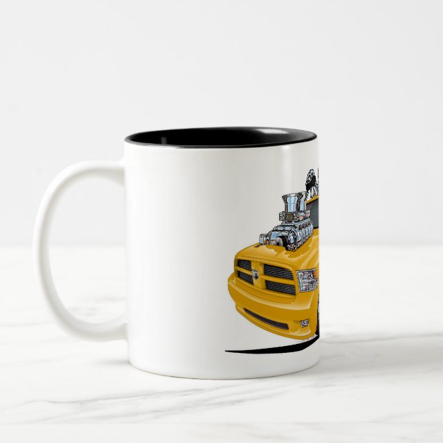 Caneca De Café Em Dois Tons Dodge Ram yellow 1500 pickup Truck (Esquerda)