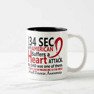 Caneca De Café Em Dois Tons Doença cardíaca/ataque do pai de cada 34 segundo