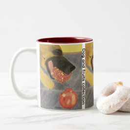 Caneca De Café Em Dois Tons Dog and pomegranate Two-Tone coffee mug