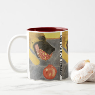Caneca De Café Em Dois Tons Dog and pomegranate Two-Tone coffee mug