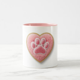Caneca De Café Em Dois Tons Dog Mom Ceramic Coffee Mug | Heart Paw Print