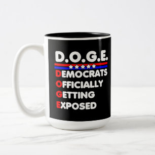 Caneca De Café Em Dois Tons DOGE Democratas Oficialmente Expostos