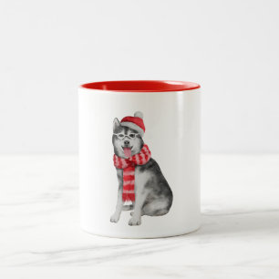 Caneca De Café Em Dois Tons Doggy Christmas