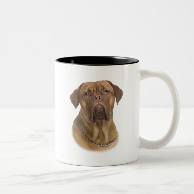 Caneca De Café Em Dois Tons Dogue De Bordeaux Portait (Direita)