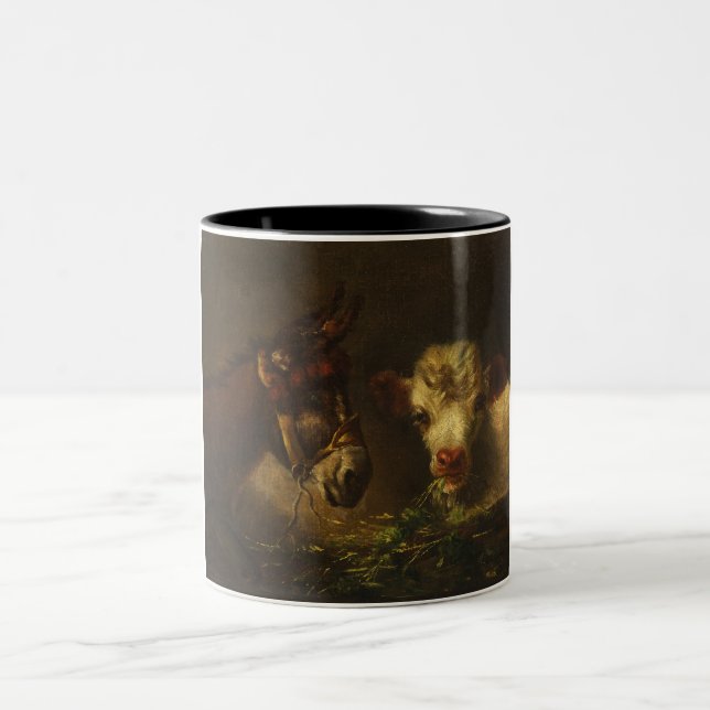 Caneca De Café Em Dois Tons Dois Amigos (Donkey e Lamb) (Animais de Criação) (Centro)