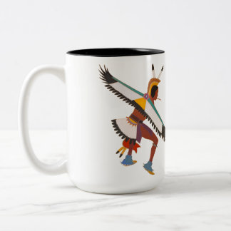Caneca De Café Em Dois Tons Dois Dançarinos Águias