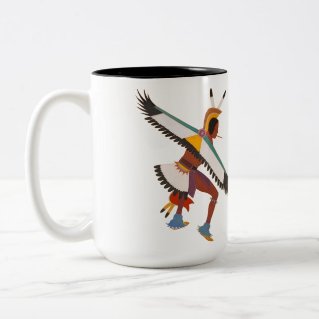 Caneca De Café Em Dois Tons Dois Dançarinos Águias (Esquerda)