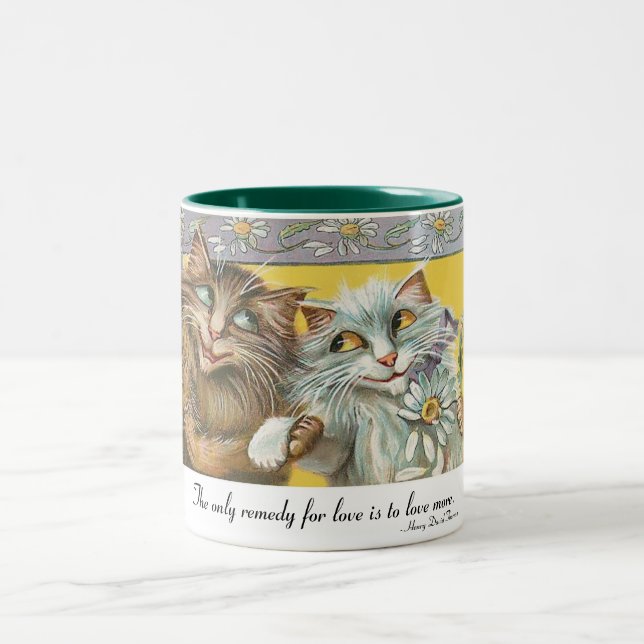 Caneca De Café Em Dois Tons Dois gatos no amor (Centro)