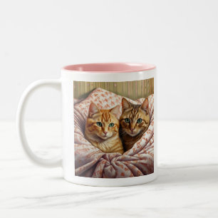 Caneca De Café Em Dois Tons Dois Ginger Cats bonito
