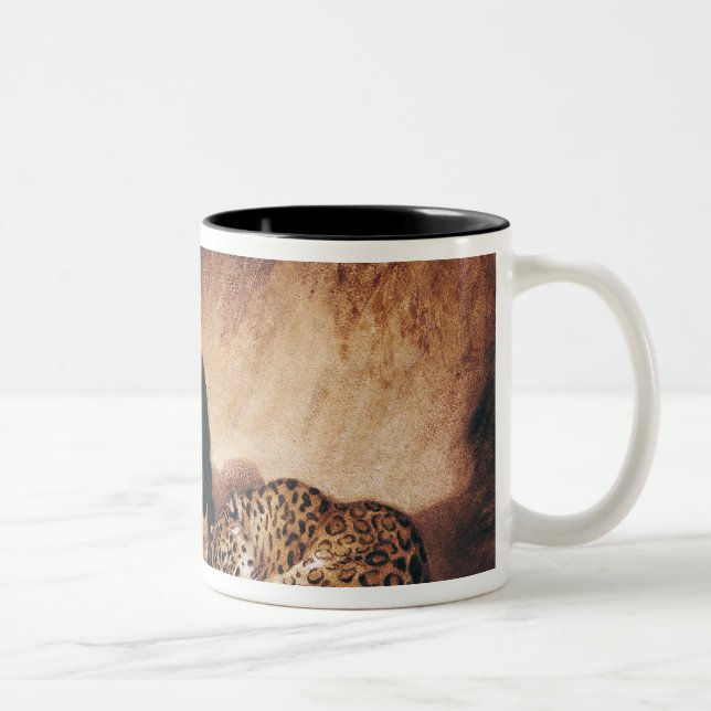 Caneca De Café Em Dois Tons Dois jaguares de Peru (Direita)