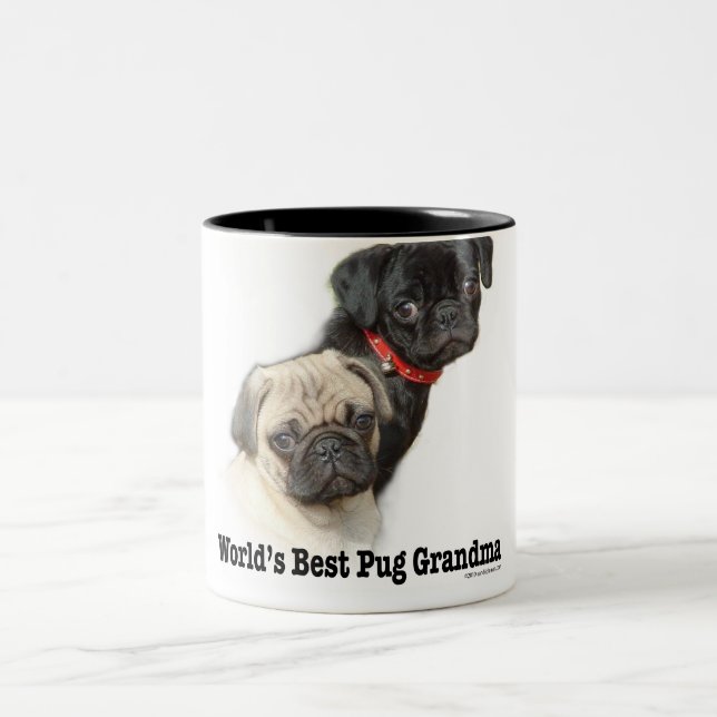 Caneca De Café Em Dois Tons Dois Pugs (Centro)