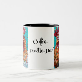 Caneca De Café Em Dois Tons Dois Quirky Roosters