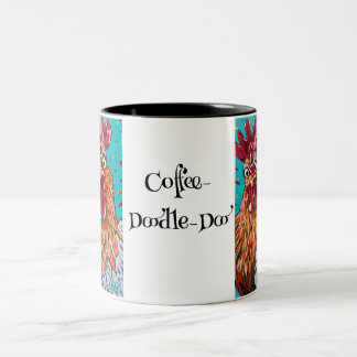 Caneca De Café Em Dois Tons Dois Quirky Roosters