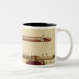 Caneca De Café Em Dois Tons Dois sitars e um vina do rudra, indiano, 'do