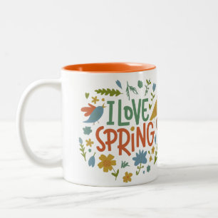 Caneca De Café Em Dois Tons Dois Tom Eu Adoro Primavera