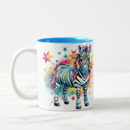 Caneca De Café Em Dois Tons Dois Tons Azul e Zebra Maçã Branca