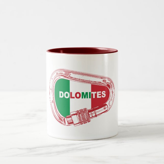 Caneca De Café Em Dois Tons Dolomites Subindo Carabiner (Centro)