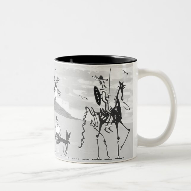 Caneca De Café Em Dois Tons Dom Quixote De Duas Toneladas (Direita)