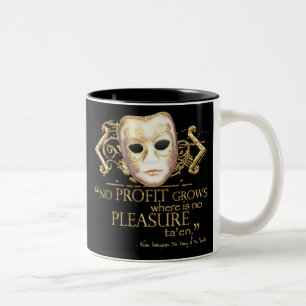 Caneca De Café Em Dois Tons Domesticar das citações do Shrew (versão Dourad