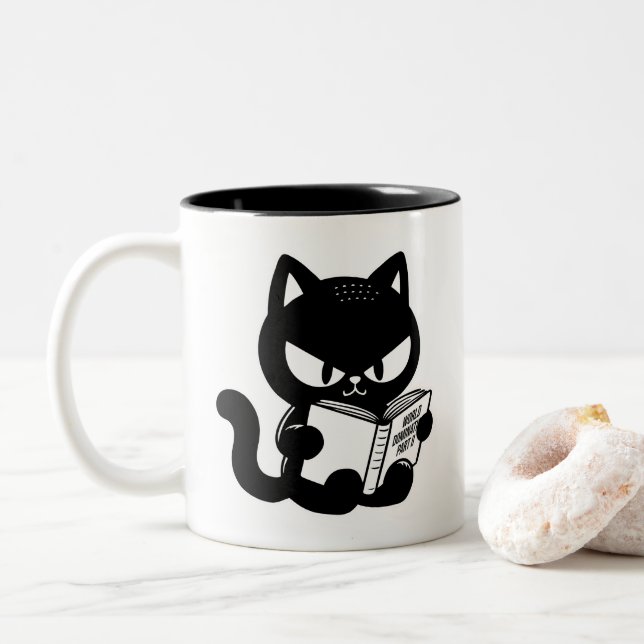 Caneca De Café Em Dois Tons Dominação Mundial 2 (Com Donut)