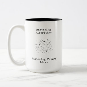 Caneca De Café Em Dois Tons Dominando Algoritmos Dominando Vidas Futuras
