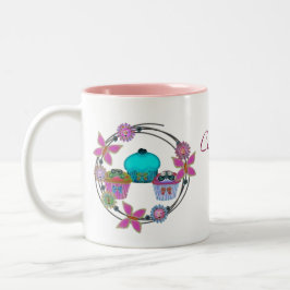 Caneca De Café Em Dois Tons Domingo cupcake