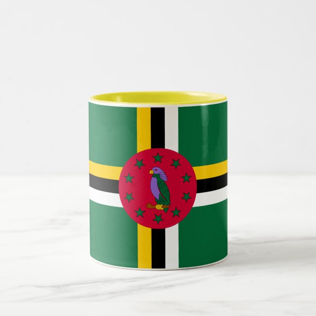 Caneca De Café Em Dois Tons Dominica Flag (Centro)