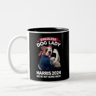 Caneca De Café Em Dois Tons Dona de Cachorro sem Filhos Está Votando Kamala El