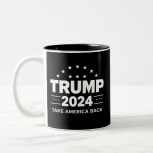 Caneca De Café Em Dois Tons Donald Trump 2024 Devolva a América Eleição