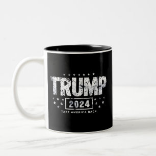 Caneca De Café Em Dois Tons Donald Trump 2024 Devolva a América Eleição