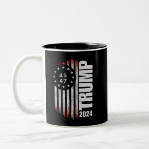 Caneca De Café Em Dois Tons Donald Trump 2024 Eleição Voto 45 47 Americano 
