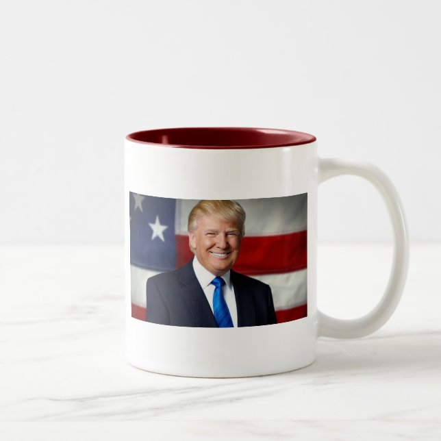 Caneca De Café Em Dois Tons Donald Trump American Flag - 11oz (Direita)