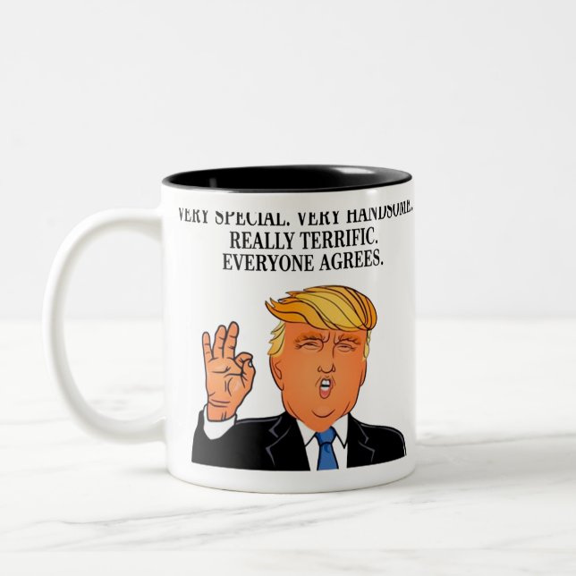 Caneca De Café Em Dois Tons Donald Trump - aniversário óptimo do dia dos pais (Esquerda)