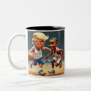 Caneca De Café Em Dois Tons Donald Trump Barack Obama