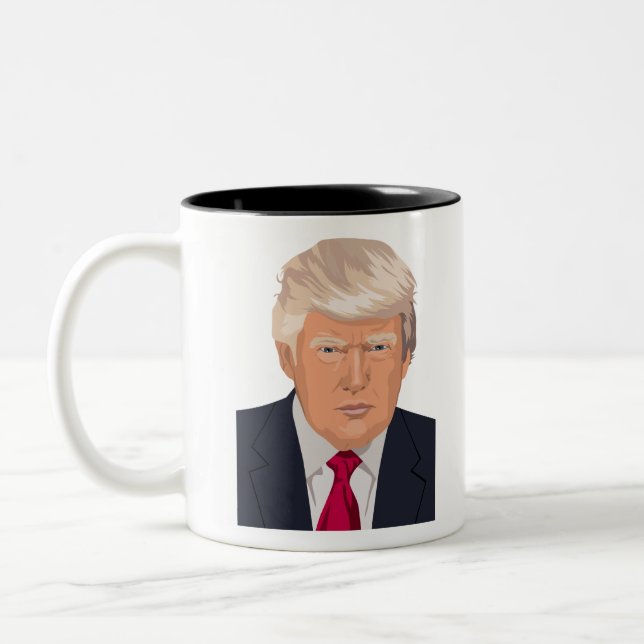Caneca De Café Em Dois Tons Donald Trump enfrenta (Esquerda)