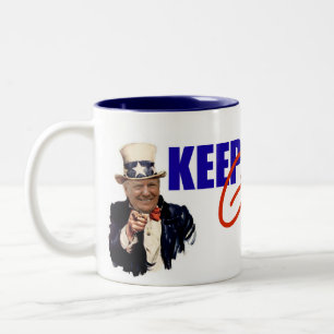 Caneca De Café Em Dois Tons Donald Trump   mantem América grande