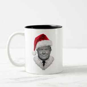 Caneca De Café Em Dois Tons Donald Trump Natal Engraçado Dom do Papai Noel