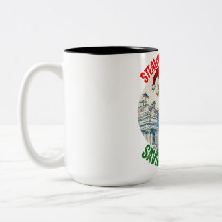 CANECA DE CAFÉ EM DOIS TONS DONALD TRUMP - ROUBANDO O NATAL, SALVANDO A AMÉRIC