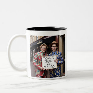 Caneca De Café Em Dois Tons Donald Trump Tem Que Ir Manifestante