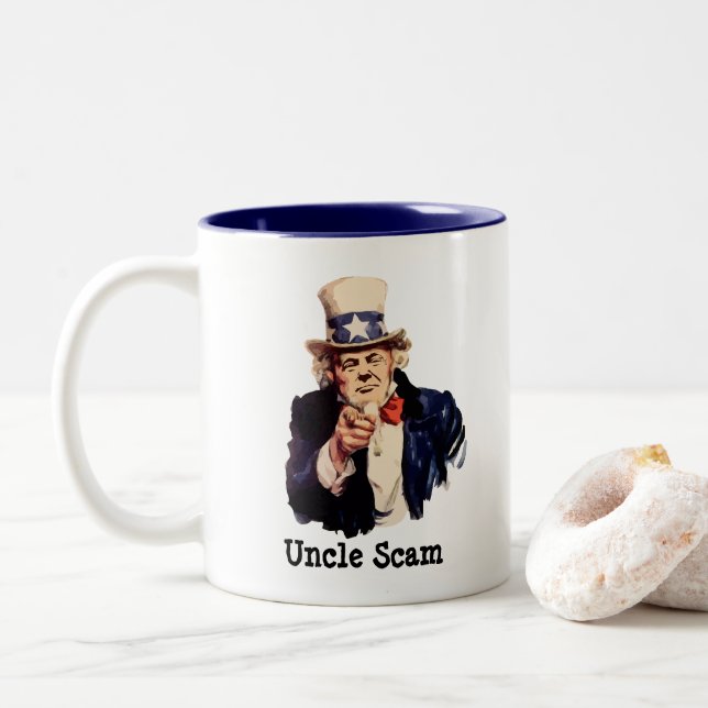 Caneca De Café Em Dois Tons Donald Trump Tio (Com Donut)