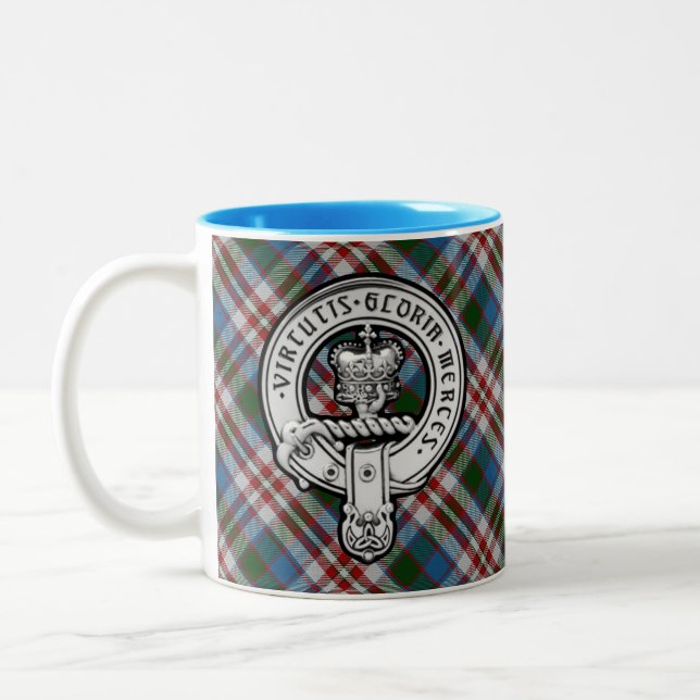 Caneca De Café Em Dois Tons Donnachaidh (Robertson) Vestir tartan Crest (Esquerda)