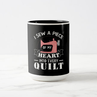 Caneca De Café Em Dois Tons Dons de Quilters Engraçados