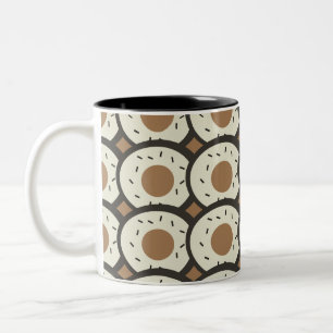 Caneca De Café Em Dois Tons Donuts Glacê Café Marrom Café 